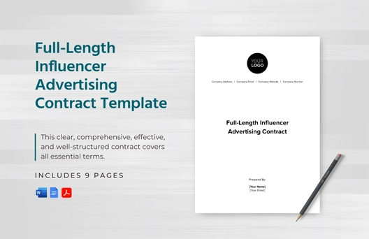 Full-Length Influencer Advertising Contract Template