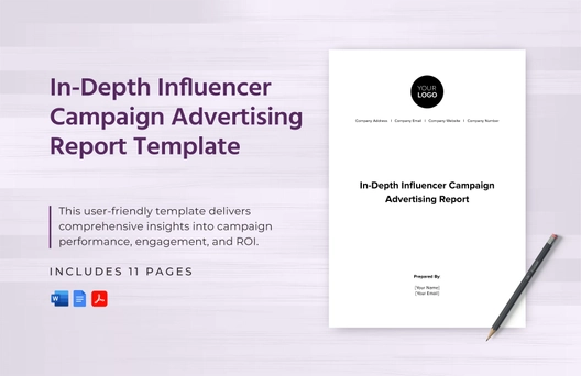 In-Depth Influencer Campaign Advertising Report Template