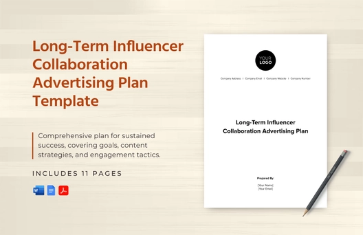 Long-Term Influencer Collaboration Advertising Plan Template
