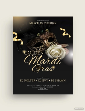 Golden Mardi Gras Flyer Template