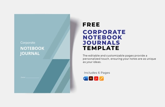 Corporate Notebook Journals Template