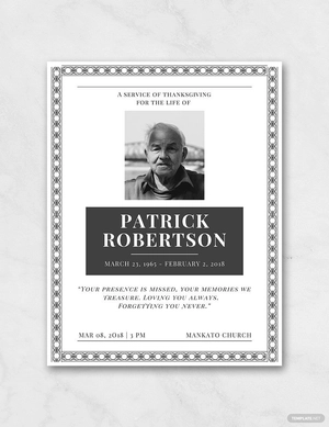 Funeral Service Program Template