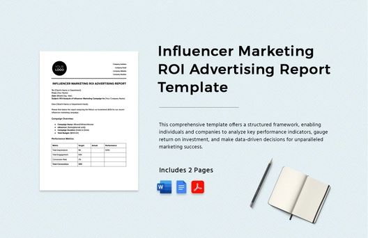 Influencer Marketing ROI Advertising Report Template