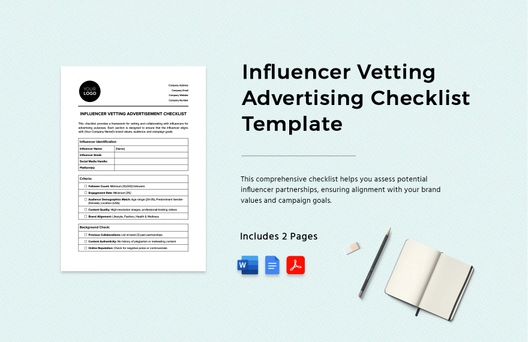Influencer Vetting Advertising Checklist Template Influencer Vetting Advertising Checklist Template