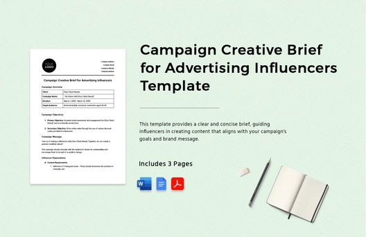 Campaign Creative Brief for Advertising Influencers Template