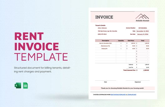 Rent Invoice Template