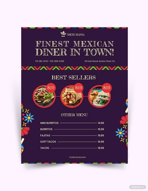 Mexican Food Menu Flyer Template