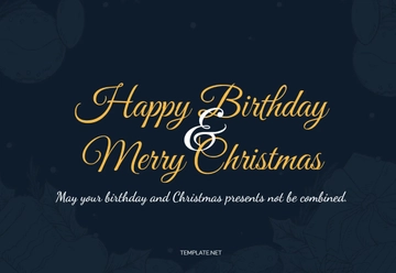 Free Christmas Eve Birthday Card Template to Edit Online