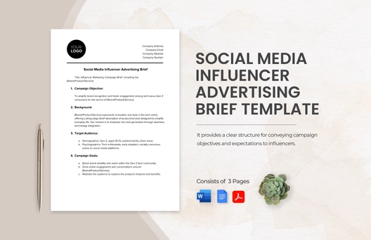 Social Media Influencer Advertising Brief Template