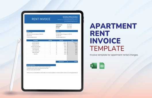 Apartment Rent Invoice Template