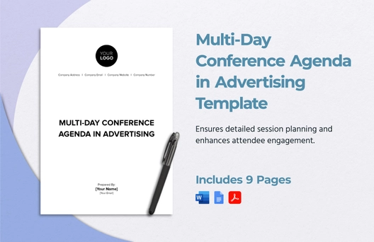 Multi-Day Conference Agenda in Advertising Template Multi-Day Conference Agenda in Advertising Template