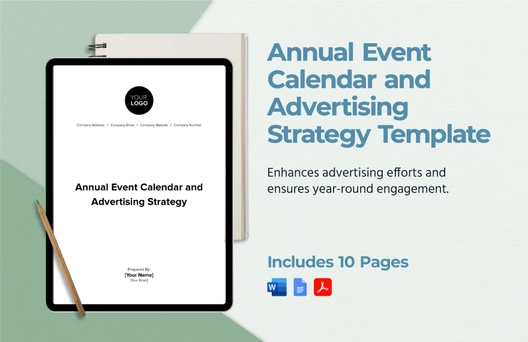 Annual Event Calendar and Advertising Strategy Template