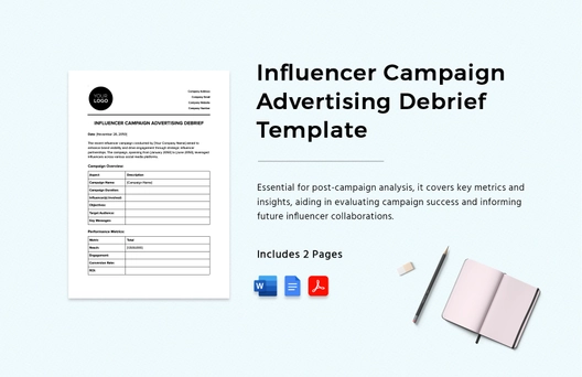 Influencer Campaign Advertising Debrief Template
