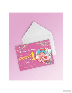 1st Birthday Invitation Template