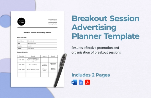 Breakout Session Advertising Planner Template
