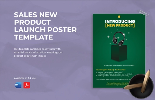 Sales New Product Launch Poster Template