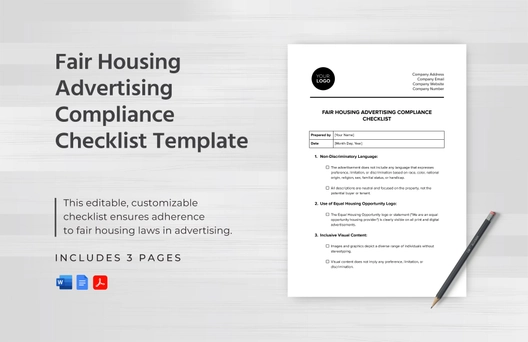 Fair Housing Advertising Compliance Checklist Template Fair Housing Advertising Compliance Checklist Template