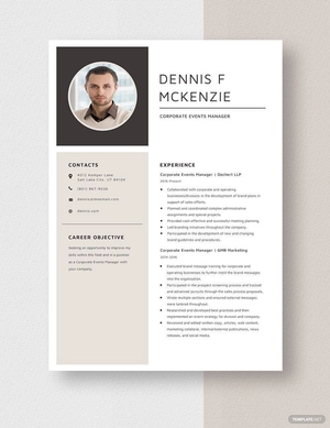 Corporate Event Manager Resume