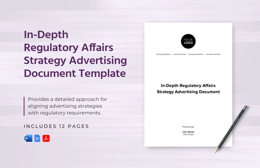 In-Depth Regulatory Affairs Strategy Advertising Document Template