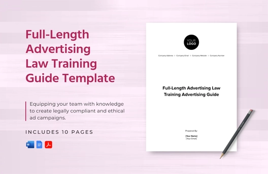 Full-Length Advertising Law Training Guide Template