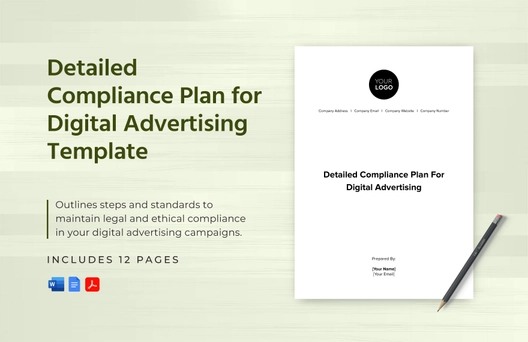 Detailed Compliance Plan for Digital Advertising Template