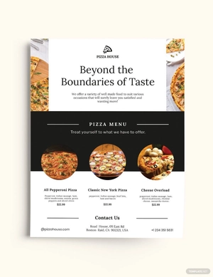 Restaurant Pizza Menu Flyer Template