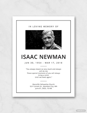 Simple Funeral Program Template