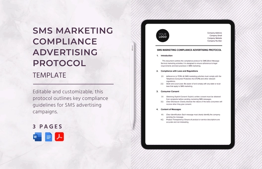 SMS Marketing Compliance Advertising Protocol Template