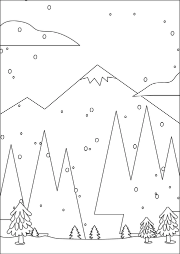 Free Scenery Christmas Drawing Template to Edit Online