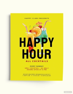 Summer Happy Hour Flyer Template