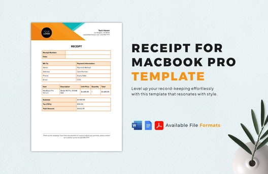 Receipt for Macbook Pro Template Receipt for Macbook Pro Template