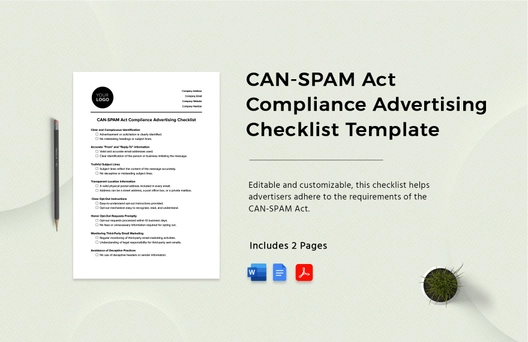CAN-SPAM Act Compliance Advertising Checklist Template CAN-SPAM Act Compliance Advertising Checklist Template