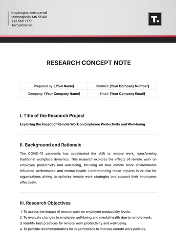 Free Research Concept Note Template to Edit Online