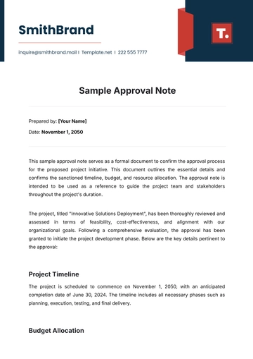 Free Sample Approval Note Template to Edit Online