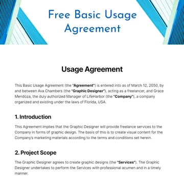 Free Basic Usage Agreement Template to Edit Online