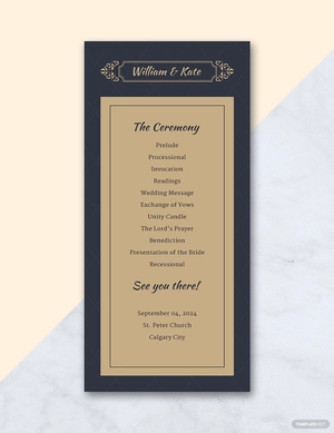 Traditional Wedding Program Template