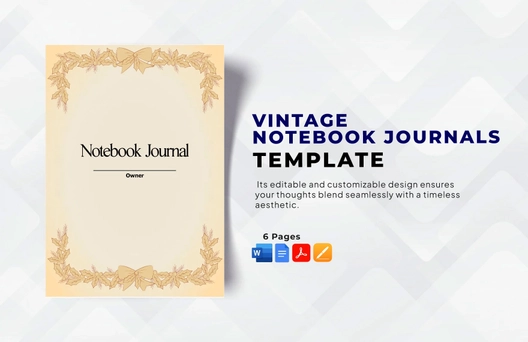 Vintage Notebook Journals Template