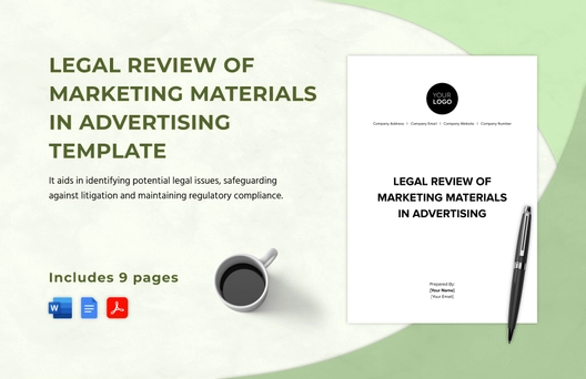Legal Review of Marketing Materials in Advertising Template