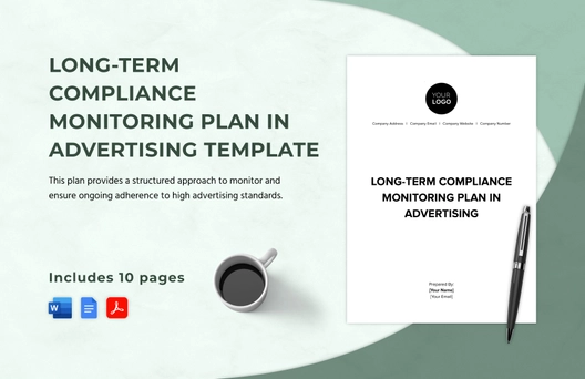 Long-Term Compliance Monitoring Plan in Advertising Template