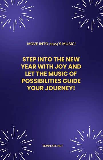 Free Simple New Year Poster Template to Edit Online
