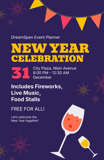 Free Happy New Year Poster Template to Edit Online