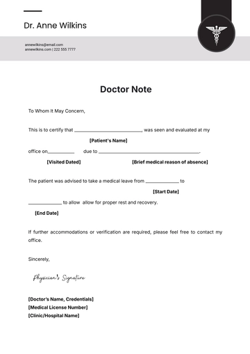 Doctor Note Template - Edit Online & Download