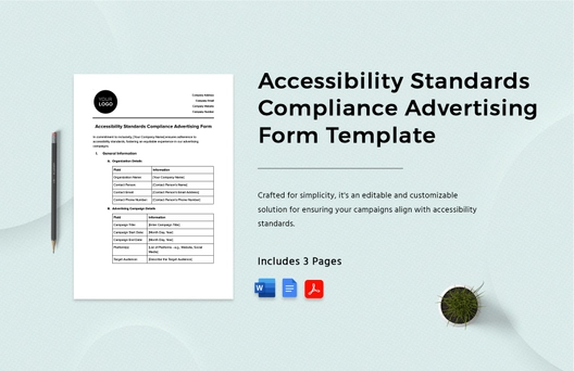 Accessibility Standards Compliance Advertising Form Template Accessibility Standards Compliance Advertising Form Template