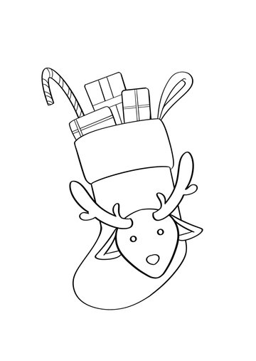 Free Christmas Stocking Drawing Template to Edit Online