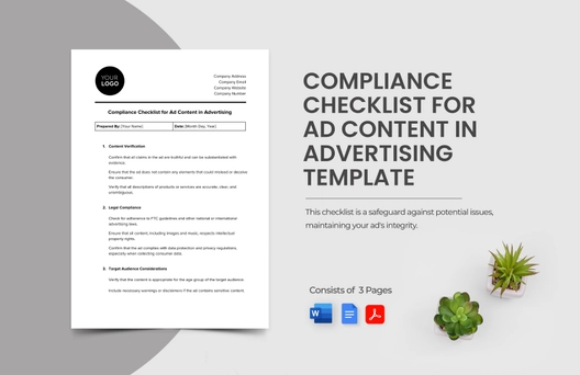 Compliance Checklist for Ad Content in Advertising Template Compliance Checklist for Ad Content in Advertising Template