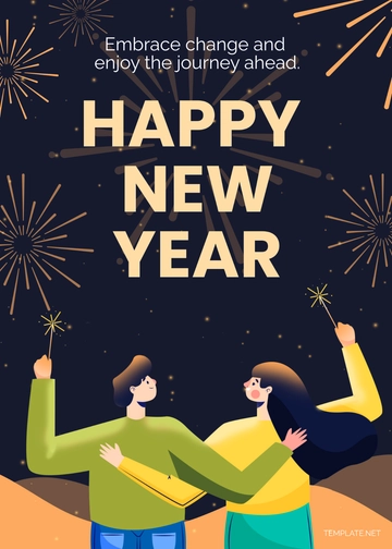 Free Professional New Year Wishes Template to Edit Online