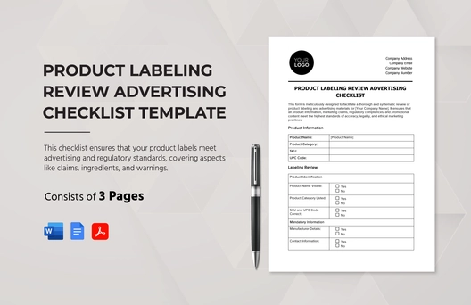 Product Labeling Review Advertising Checklist Template Product Labeling Review Advertising Checklist Template