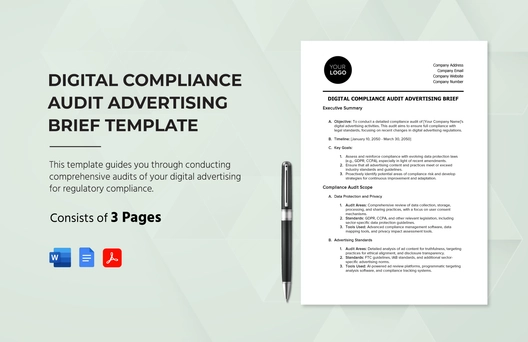 Digital Compliance Audit Advertising Brief Template