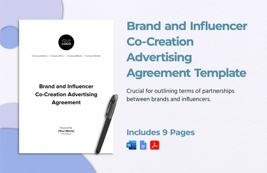 Brand and Influencer Co-Creation Advertising Agreement Template