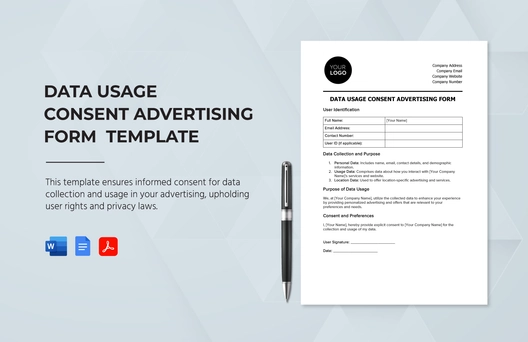 Data Usage Consent Advertising Form Template